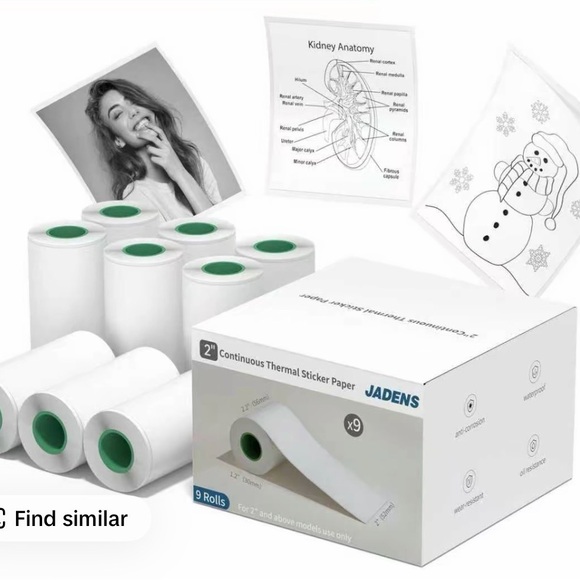 JADENS Portable Wireless Thermal Printer in Light Blue - Picture 5 of 7